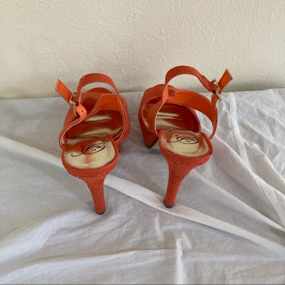 Heart in D Orange Gold platform High Heel Size 6 - Picture 8 of 17